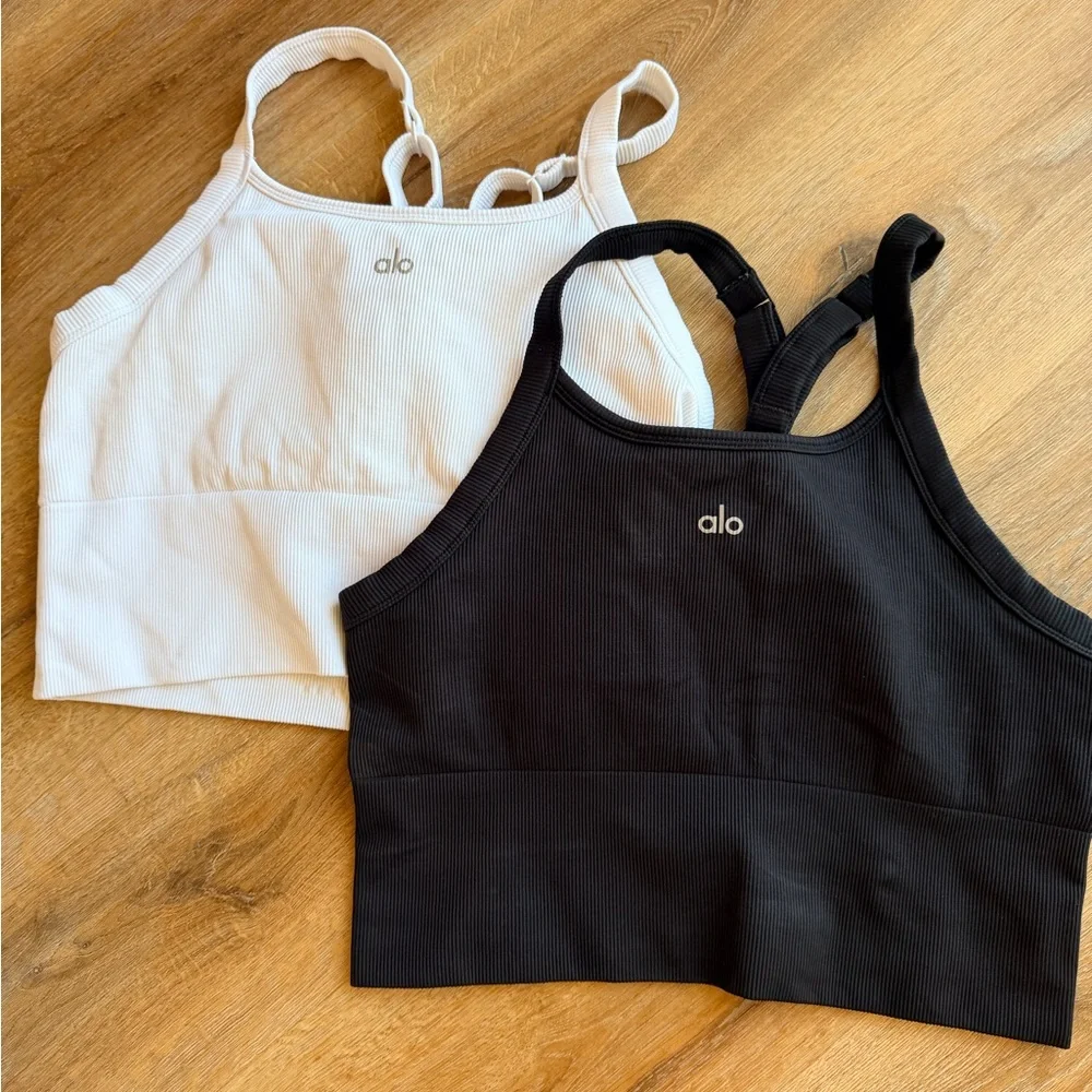 ALO Seamless Ribbed Favorite Bra Tank set of 2 - Picture 1 of 5